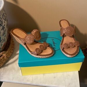 Jack Rogers Tan Wedge Sandals